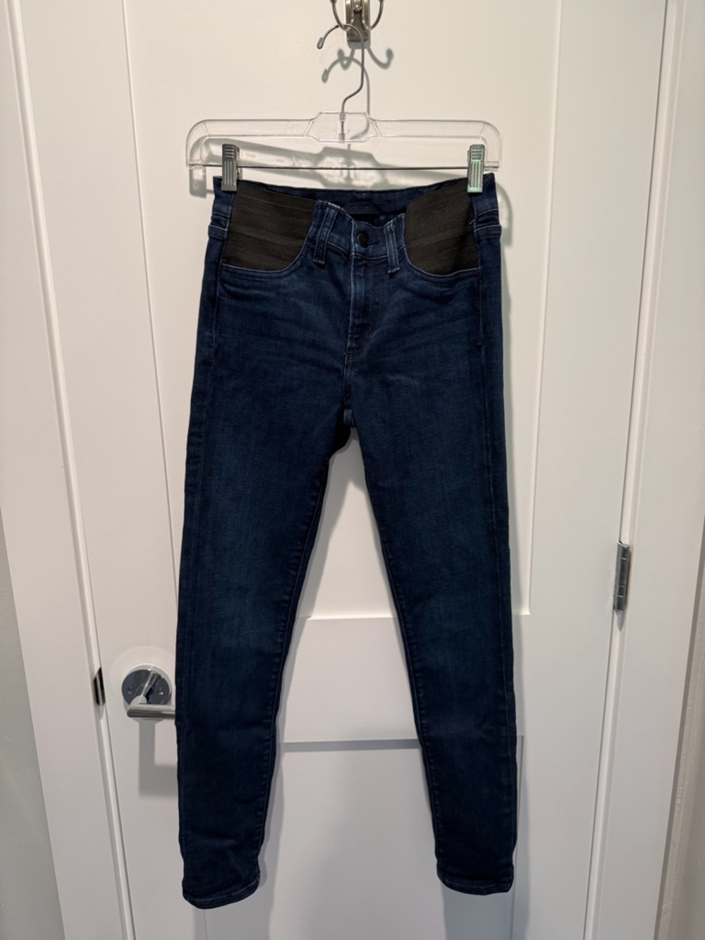 Joe's Jeans Dark Blue Skinny Maternity Jeans with Black Panel